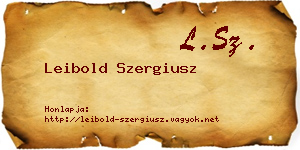 Leibold Szergiusz névjegykártya